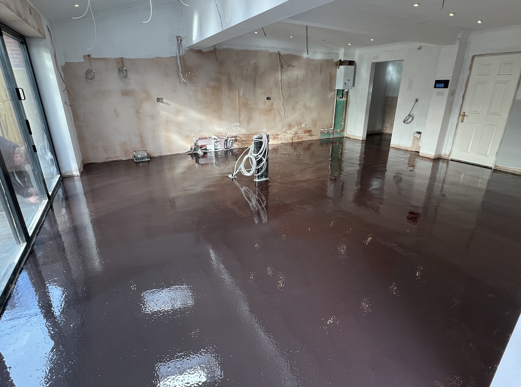 Completed commercial LVT flooring following subfloor preparation